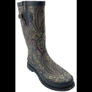 Western Chief Women's Tall Waterproof Rain Boot Organic Paisley - Medium